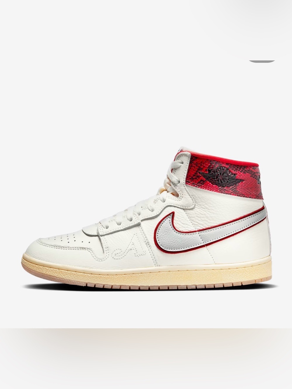 Jordan Mid-Top Sneaker in White and Red